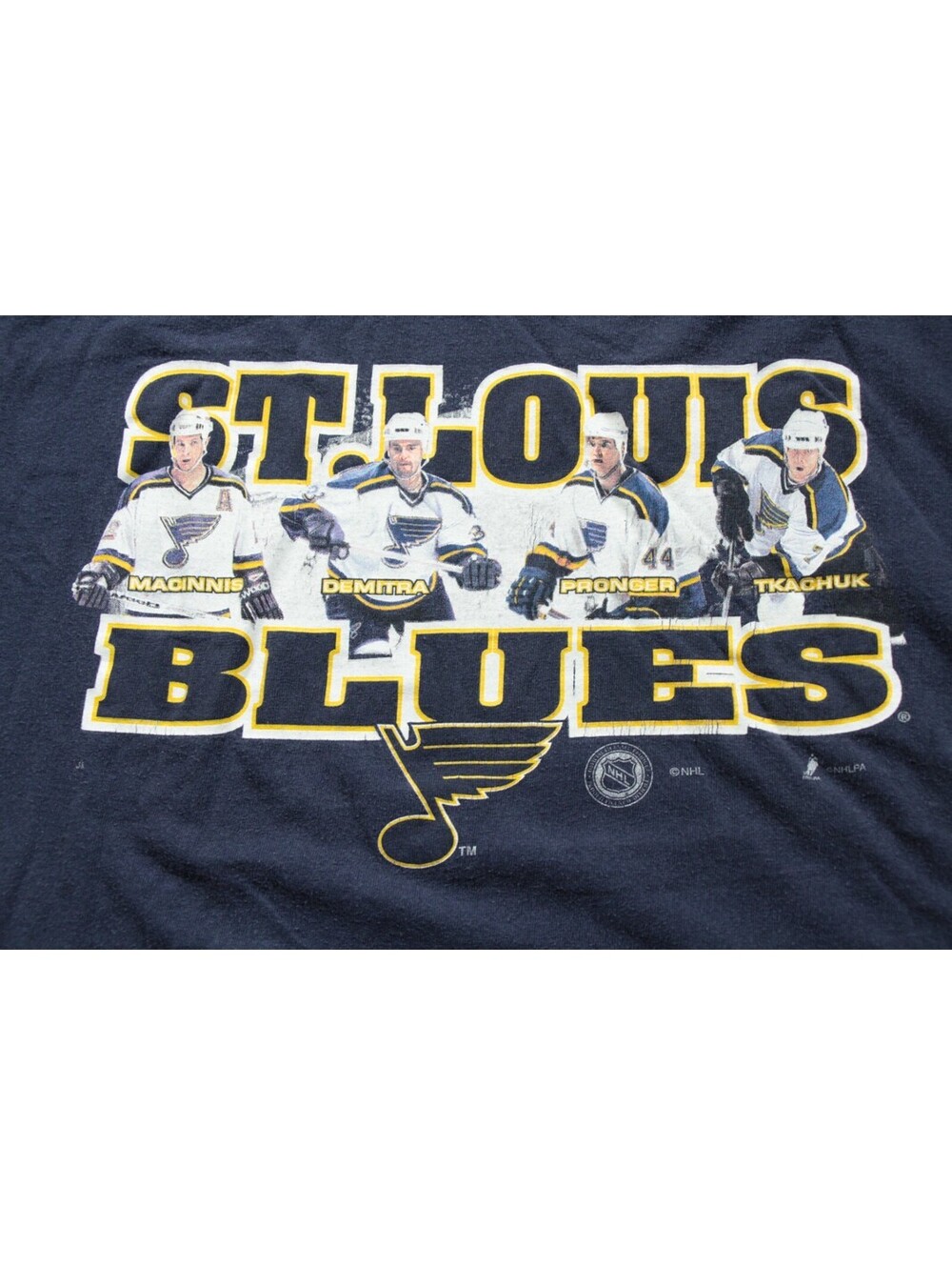 Vintage 00s St. Louis Blues T-Shirt Pavol Demitra Keith Tkachuk Al MacInnis